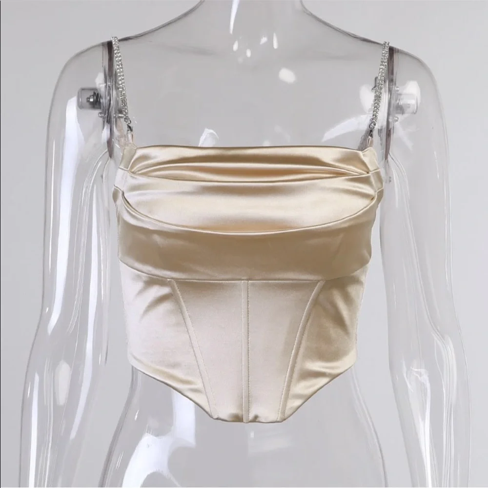 Stretch Satin Corset Top - Picture 5 of 8